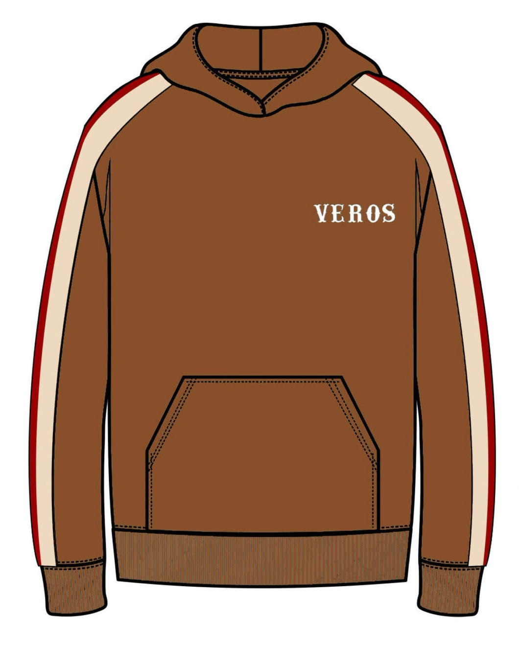 Veros Logo-Printed Stripe Detailed Hoodie